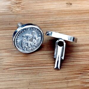 $126  Vintage Sitting Liberty & Sterling Estate Cufflinks  Dates - 1856 & 1858
